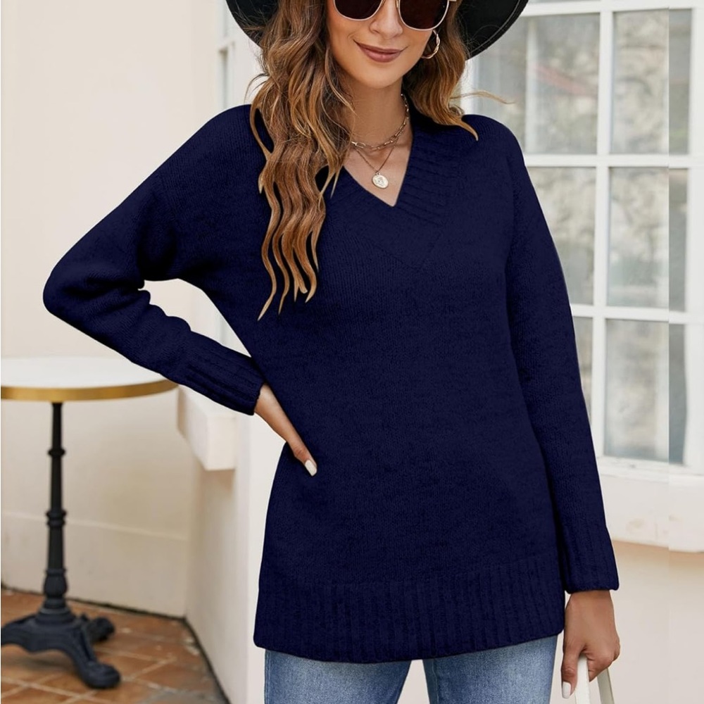 Women Casual Long Sleeve Sweater Soft Loose Fit Cable Knit Pullover NWOT - Picture 2 of 5
